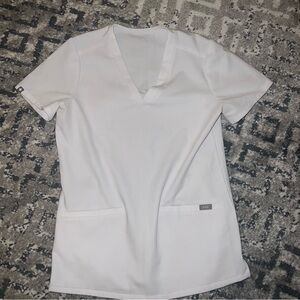 Figs Casma Optic White Scrub Top Size XS